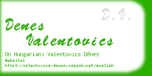 denes valentovics business card